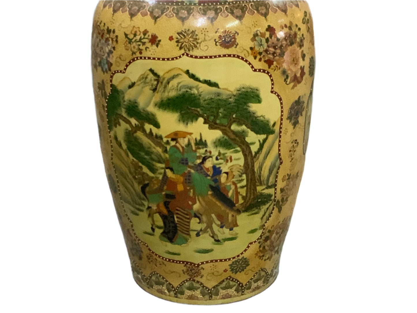 Vintage 36inch Satsuma Floor Vase
