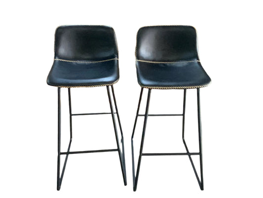 NEW Set of Two HeuGah Chairs 30" Black Bar Height Stools