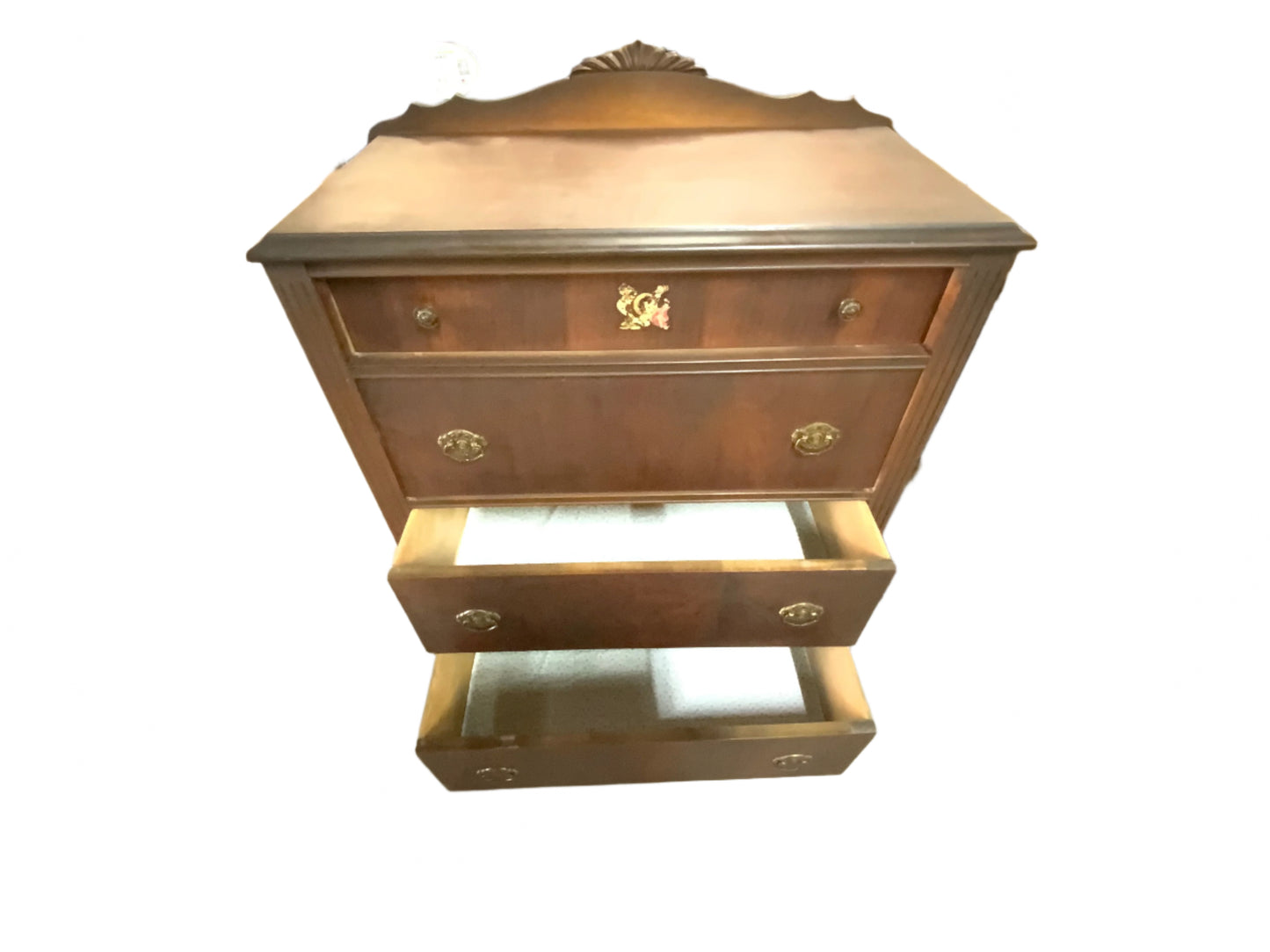 Vintage Walnut Children’s Four Drawer Depression Chest of Drawers
