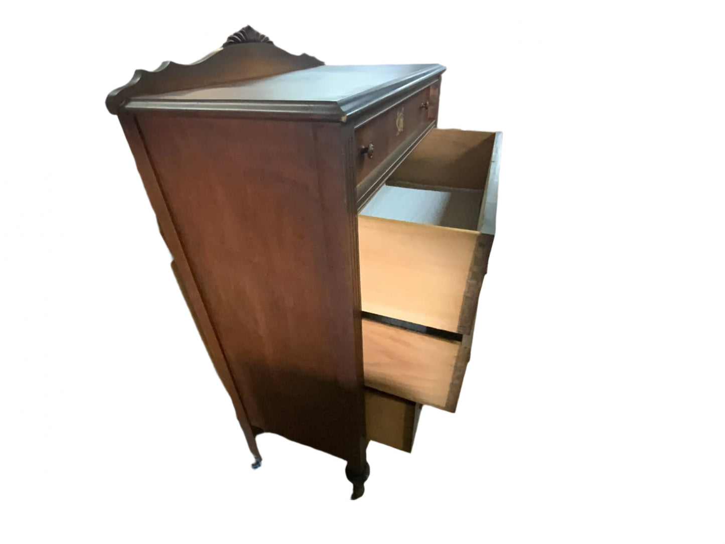 Vintage Walnut Children’s Four Drawer Depression Chest of Drawers