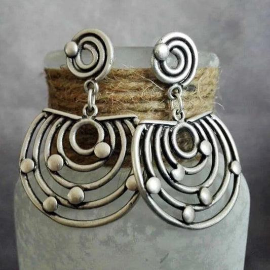 NEW Hollow Spiral Bohemian Retro Metal Alloy Earrings