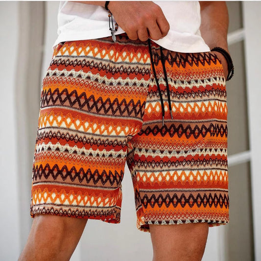 New Men's Pocket Decorative Four-sided Stretch 3d Printed Thin Youth Casual Shorts