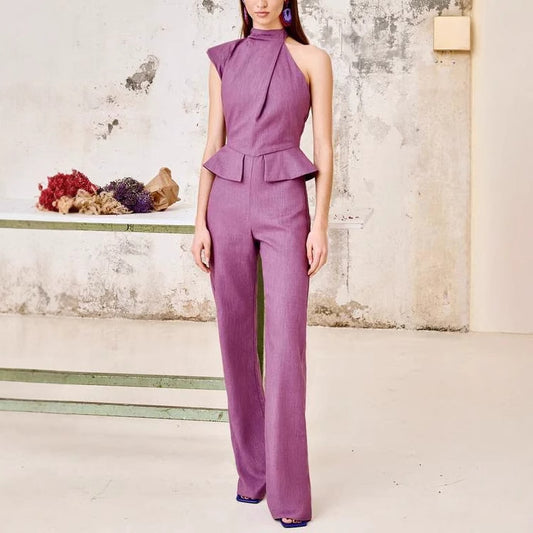 New Fashionable Asymmetric Design Jumpsuit Slim Fit Slimming