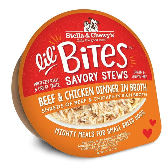 NEW Stella & Chewy’s Lil Bites Stew Beef & Chicken Dog Food (2.7oz)