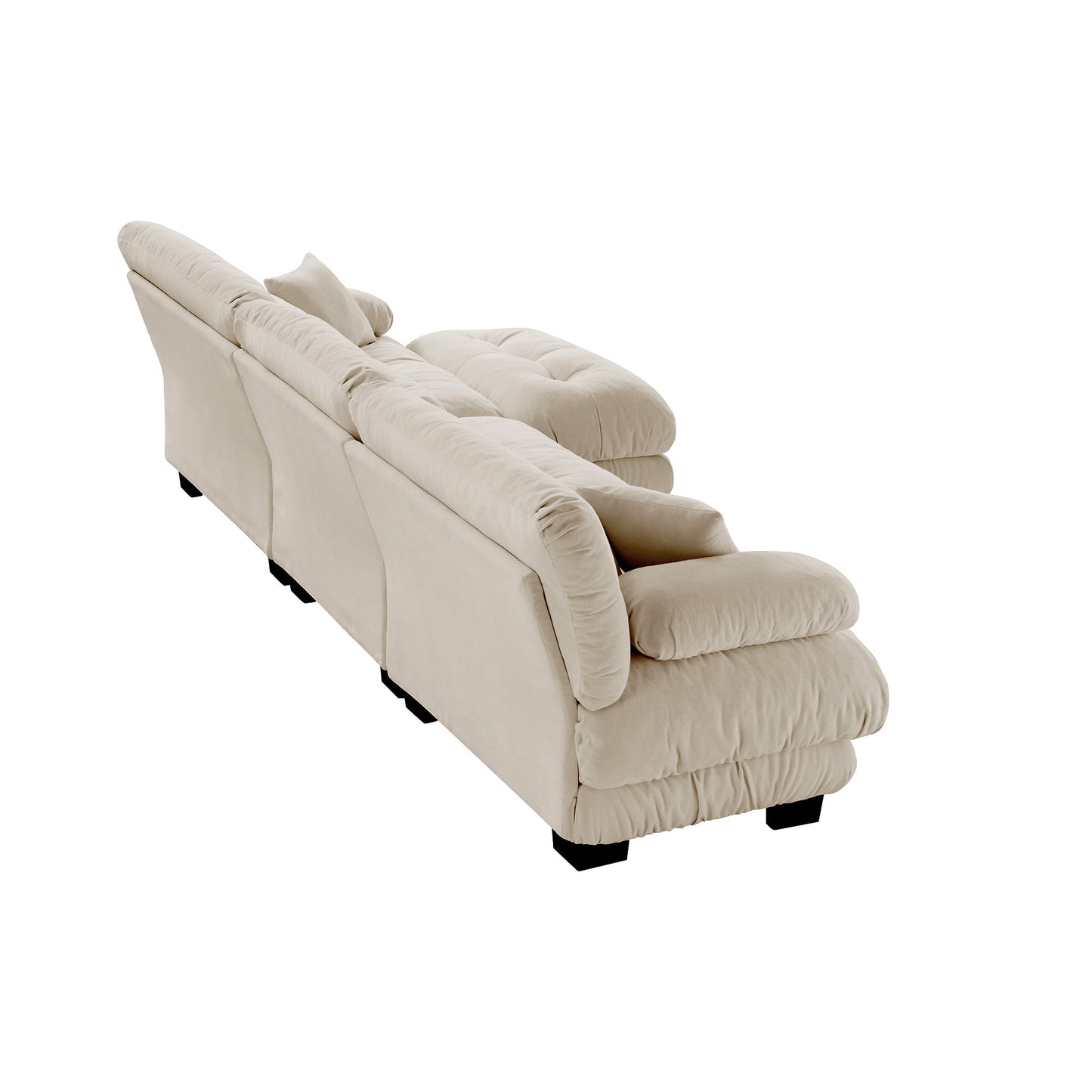 NEW Luxury Chenille Light Coffee Modular Sectional Sofa Oversized L Shaped Cloud Deep Seat Couch with Convertible Ottoman