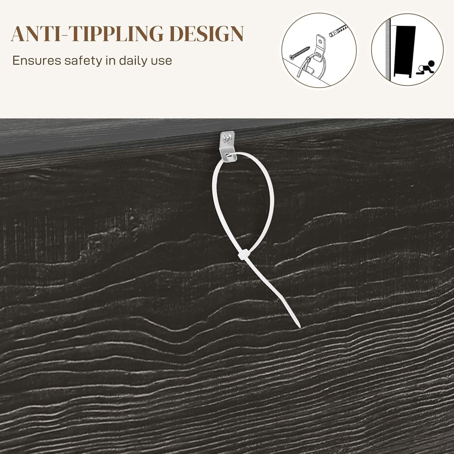 NEW 60 Inch Farmhouse Sideboard Buffet Cabinet Sliding Doors