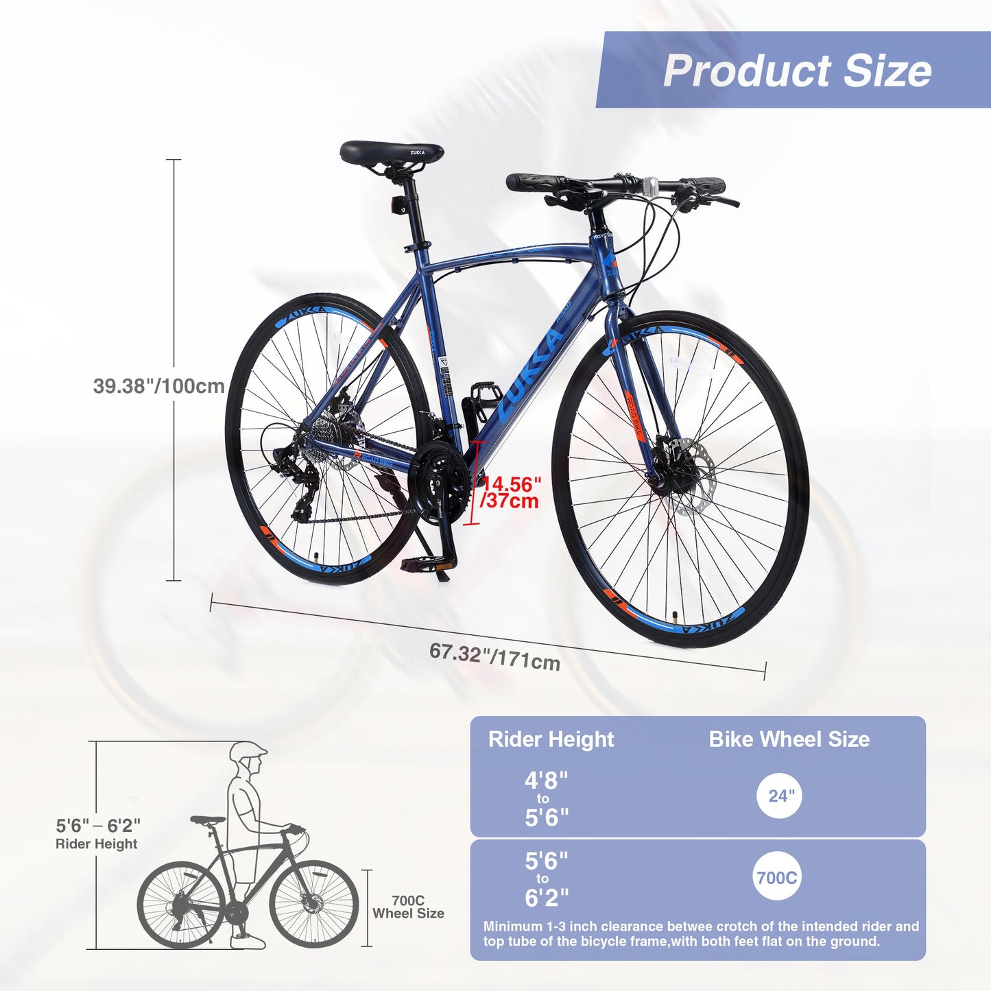 NEW 24 Speed Hybrid bike Disc Brake 700C Road Bike For men women's City Bicycle