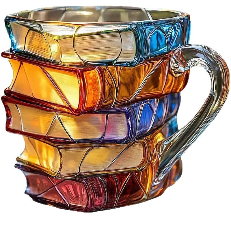 New Painted Book Coffee Cup Unique Book Stacking Coffee Cup