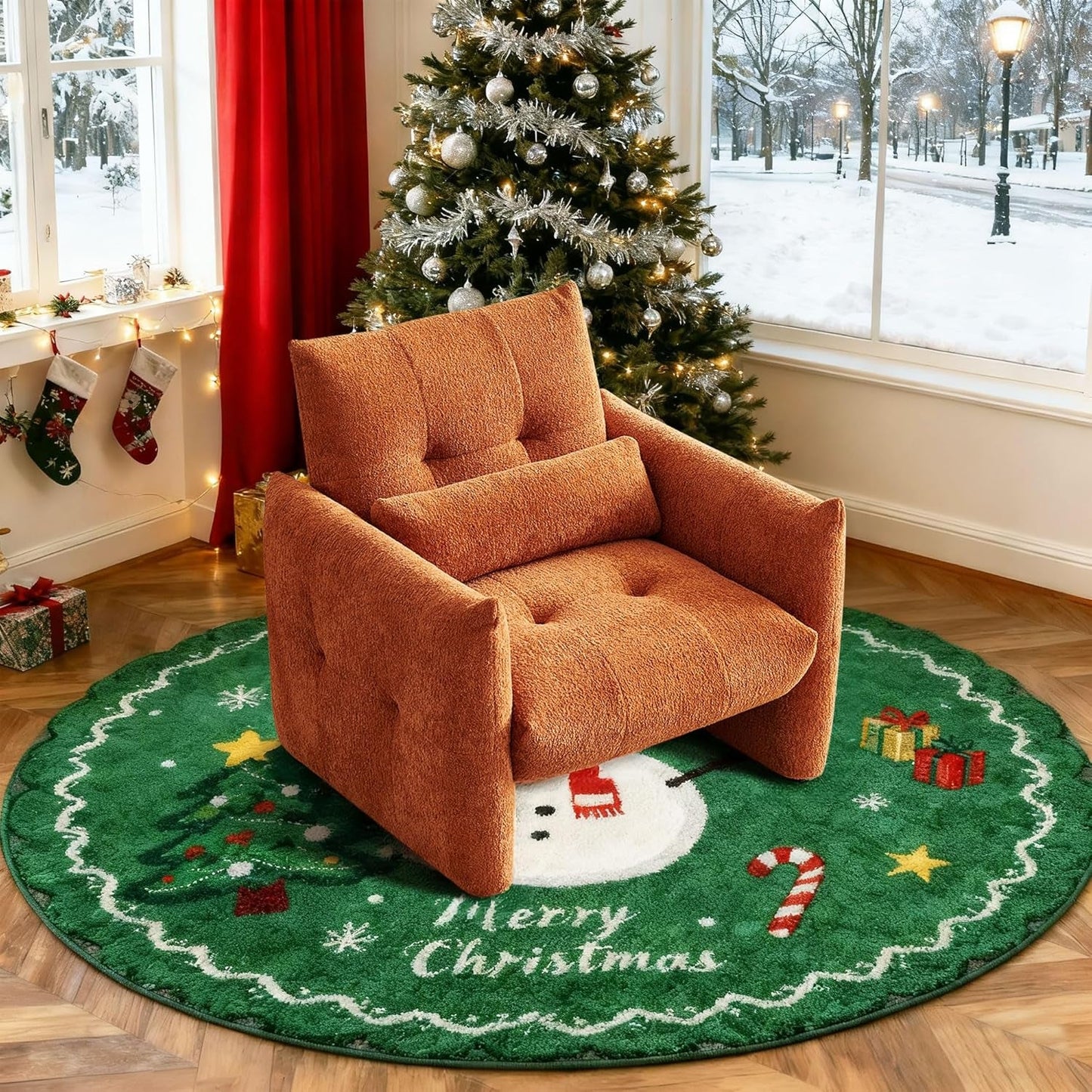 NEW Taupe Sherpa Upholstered Accent Arm Chair Luxurious