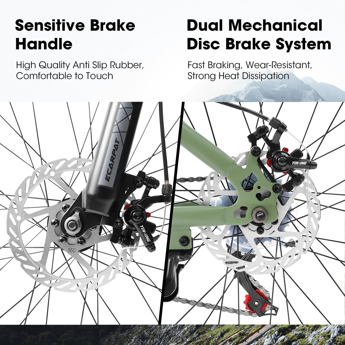 NEW A27301 27.5 Inch Mountain Bike for Adults, Durable High Carbon Steel Frame, Disc Brakes, Stylish Brown Edge Tires, Ideal for Commuting and Outdoor Exploration