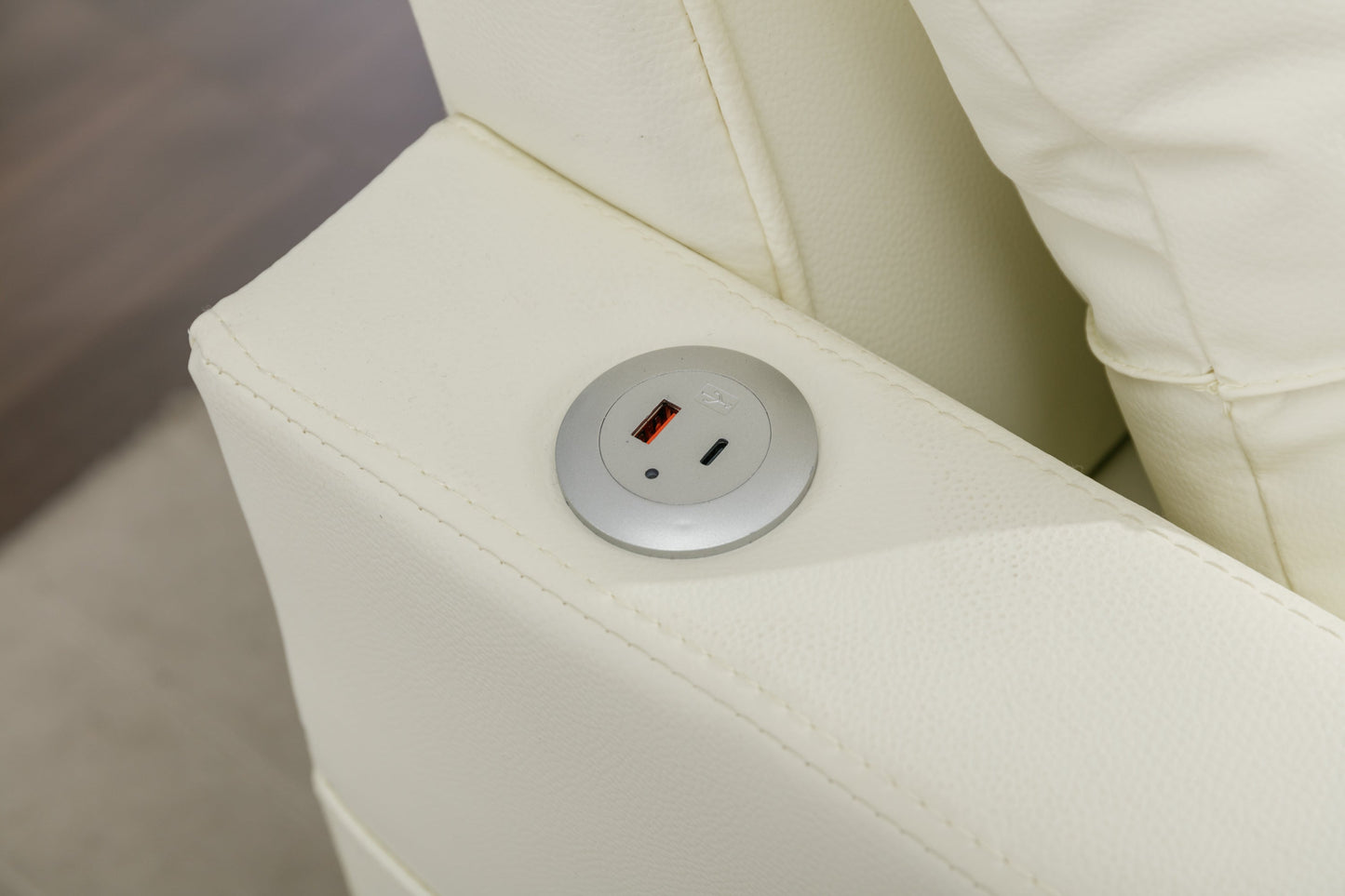 NEW Futon Chair Bed Convertible Chair 3-in-1 Pull Out Sleeper Chair Beds with USB Ports,Wear-resistant and Anti-scratch,  Armchair Bed Sleeper for Living Room (White Leather)