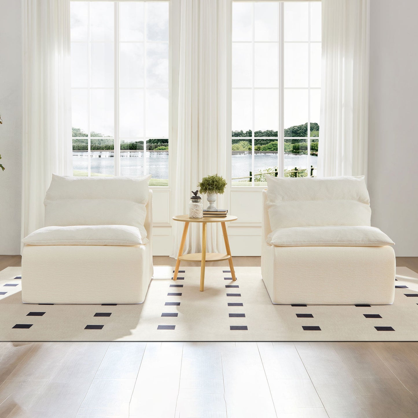 NEW Single Chair Sofa Lounge Chair With Backrest Fully Compressed Sofa Suitable For Living Room, Bedroom, Polyester,ORANGE, WHITE