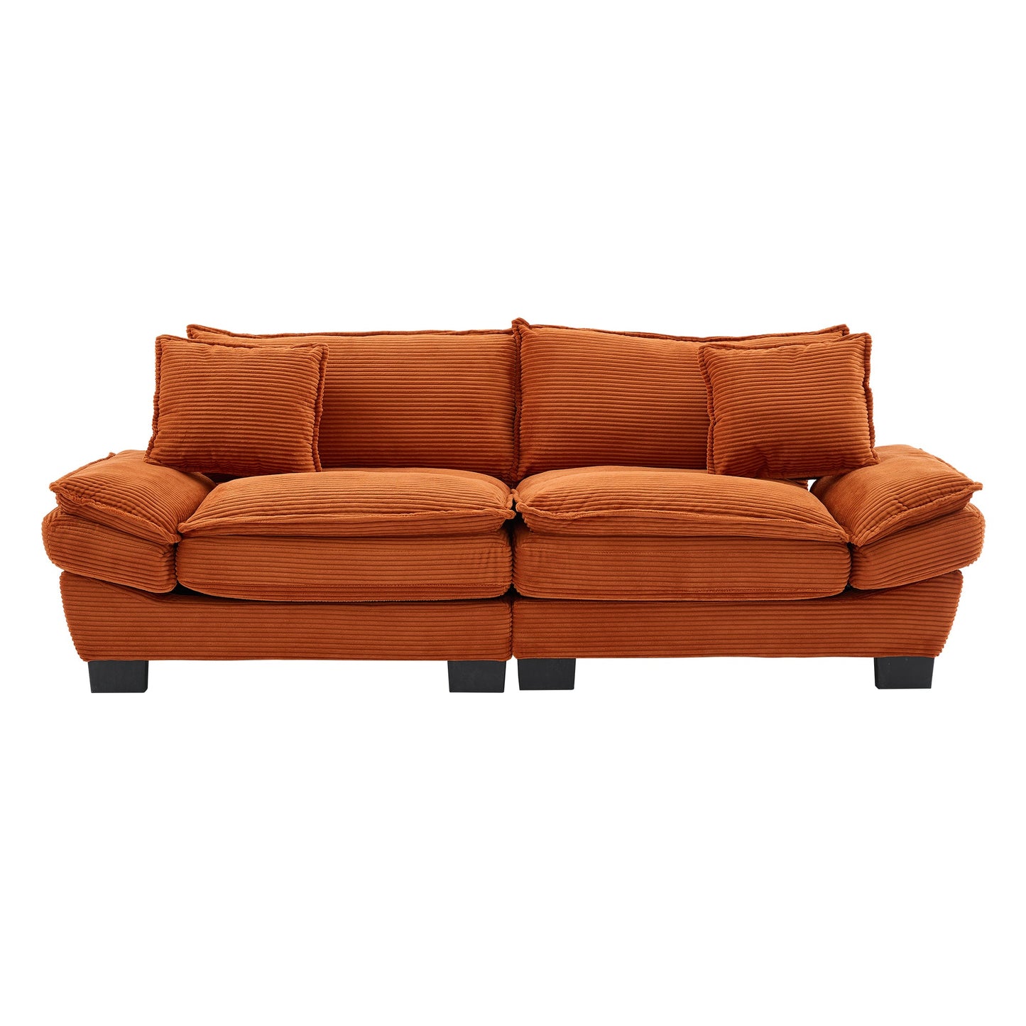 NEW Corduroy Sofa Sleeper Couch Loveseat Sofa with Pillows Comfy Upholstered Deep Seat Sofa for Bedroom,Living Room,Apartment,Office,Dorm-Orange Corduroy