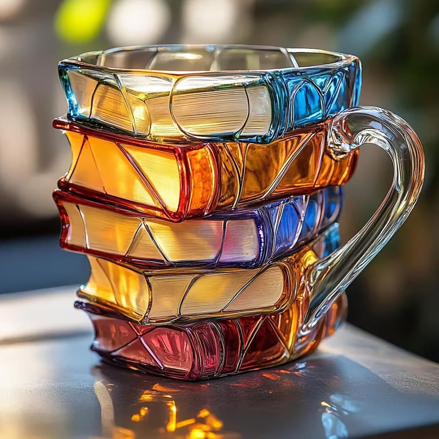 New Painted Book Coffee Cup Unique Book Stacking Coffee Cup