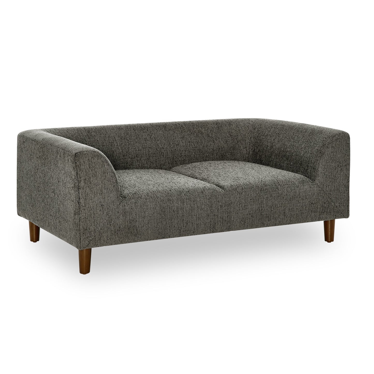 NEW Modern Rectangular Pet Sofa with Backrest and Armrests, Soft Cushion, Dark Grey Linen, Rubber Wood Frame