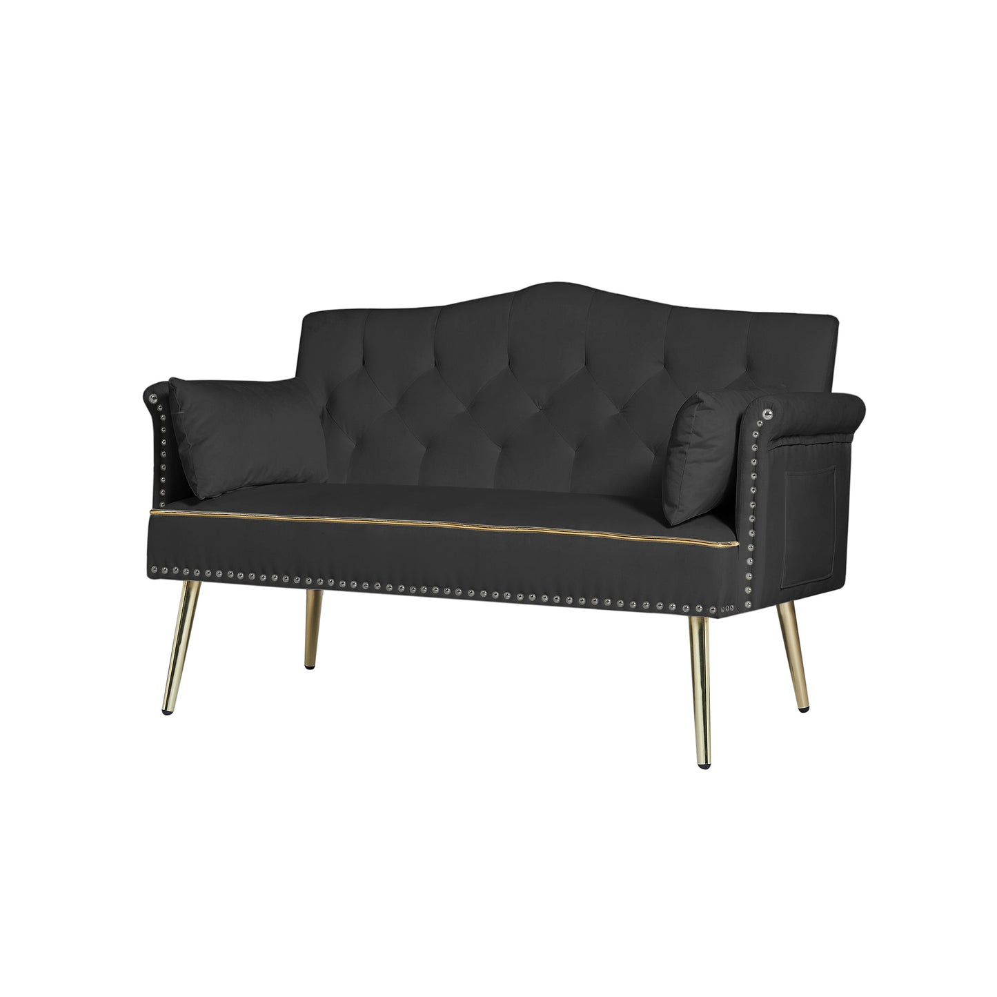 NEW BLACK  2 SEATER SOFA