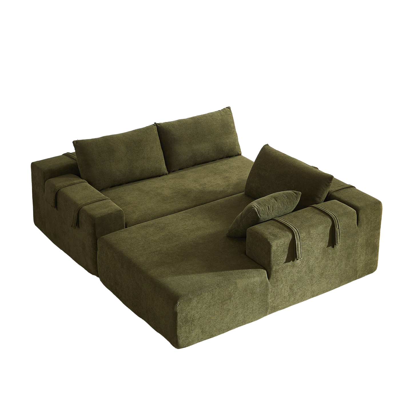 NEW Modern Chenille Upholstered Modular 108' L Shaped Sectional Free Combination Sofa Couch Set (Right Chaise)