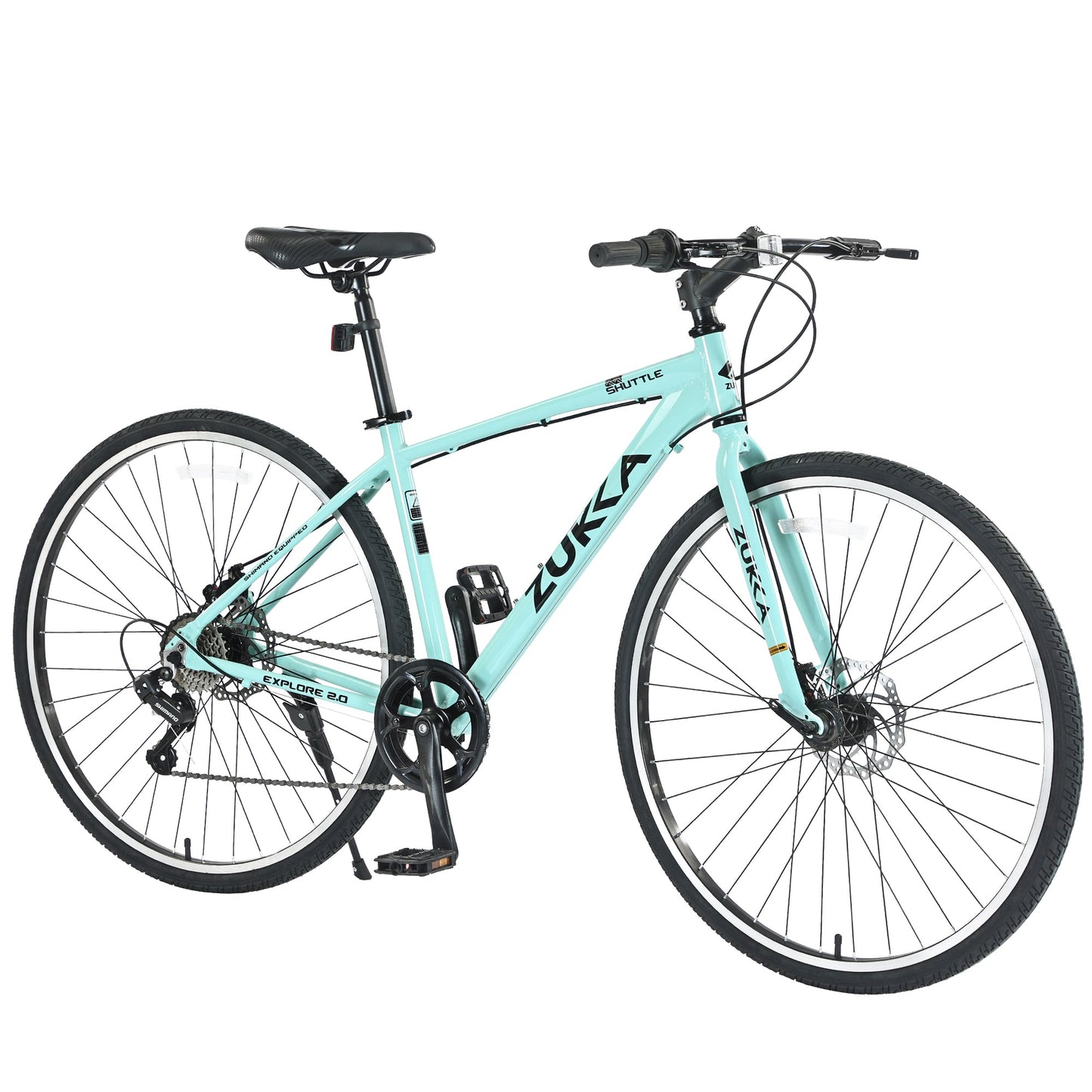 NEW Shimano 7 Speed Hybrid Bike Aluminum Alloy Frame Double Disc Brakes 700C Road Bike For men women's City Bicycle
