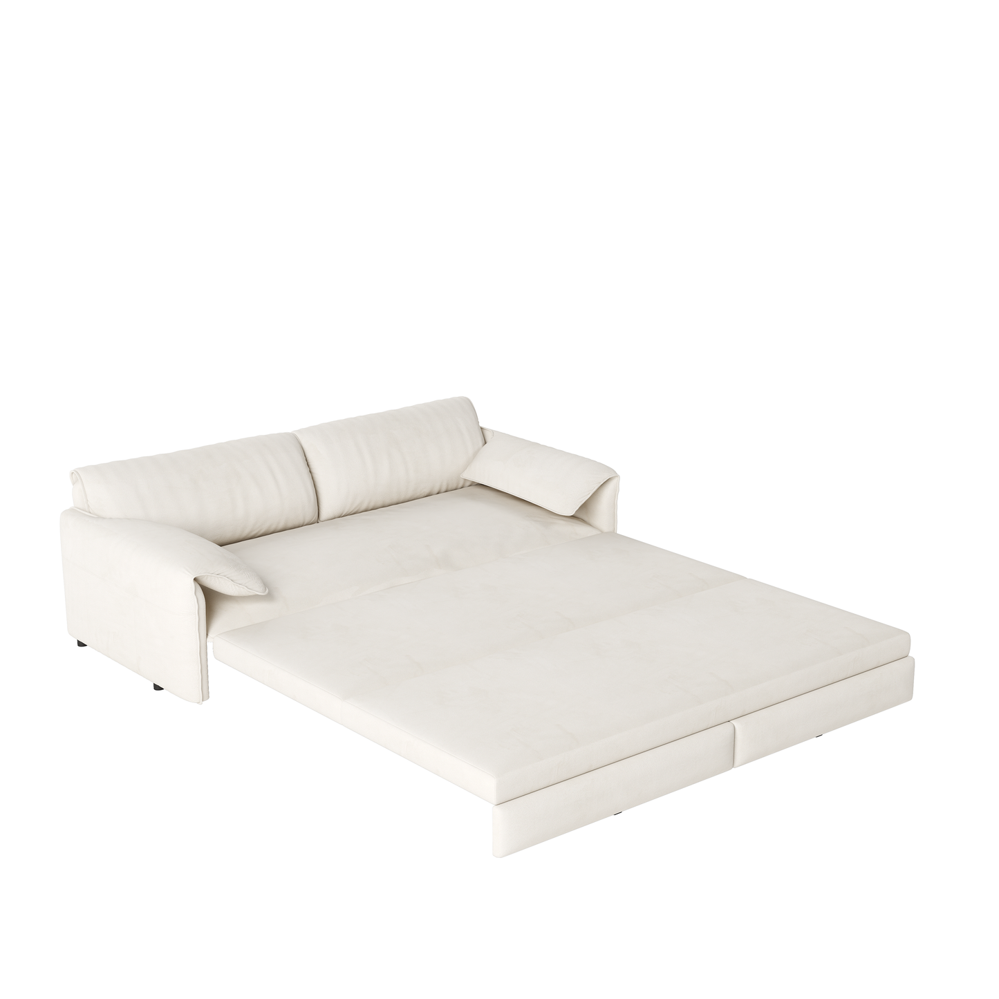 NEW 66' Velvet 3-in-1 Convertible Loveseat Queen Pull Out Sofa Bed Sleeper with Side Storage