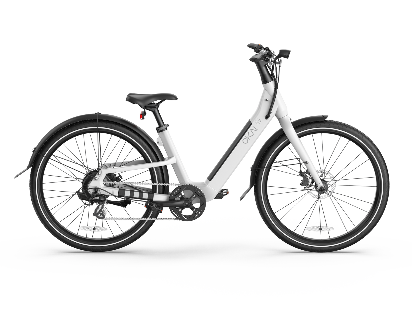 NEW Electric Bike w/ 40 Miles Max Operating Range and 25 mph Max Speed - White