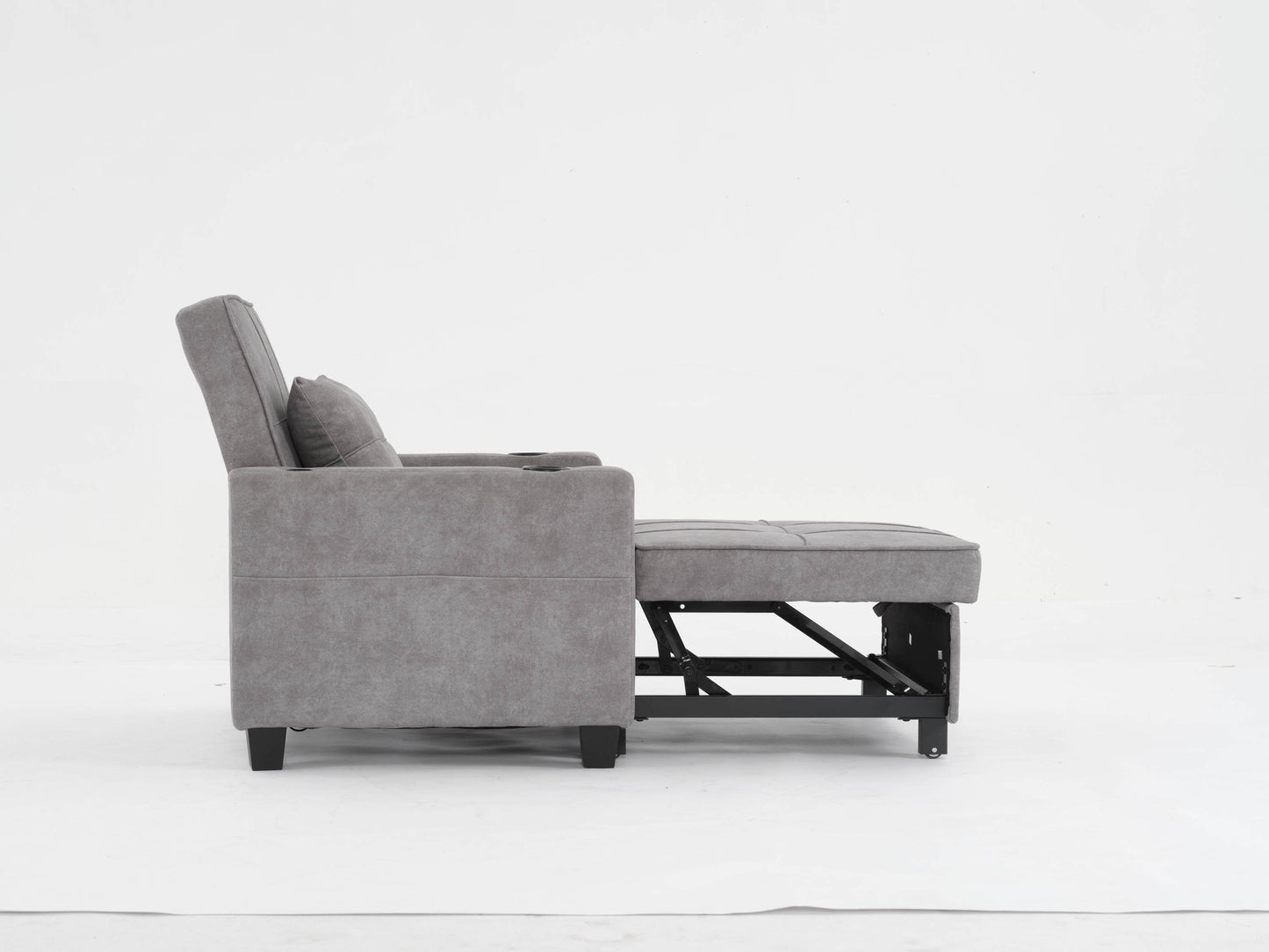 NEW Futon Chair Bed Convertible Chair 3-in-1 Pull Out Sleeper Chair Beds with USB Ports,Wear-resistant and Anti-scratch,  Armchair Bed Sleeper for Living Room (Light Grey Scratch Cloth)