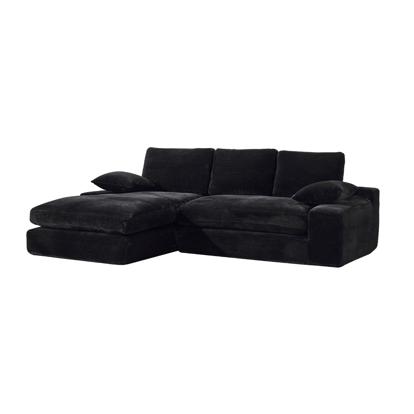 NEW 99*69' Modular Sectional Living Room Sofa Set, Modern Minimalist Style Couch, Upholstered Sleeper Sofa for Living Room, Bedroom, 2 PC Free Combination, Installation-free Sofa, L-Shape, Black