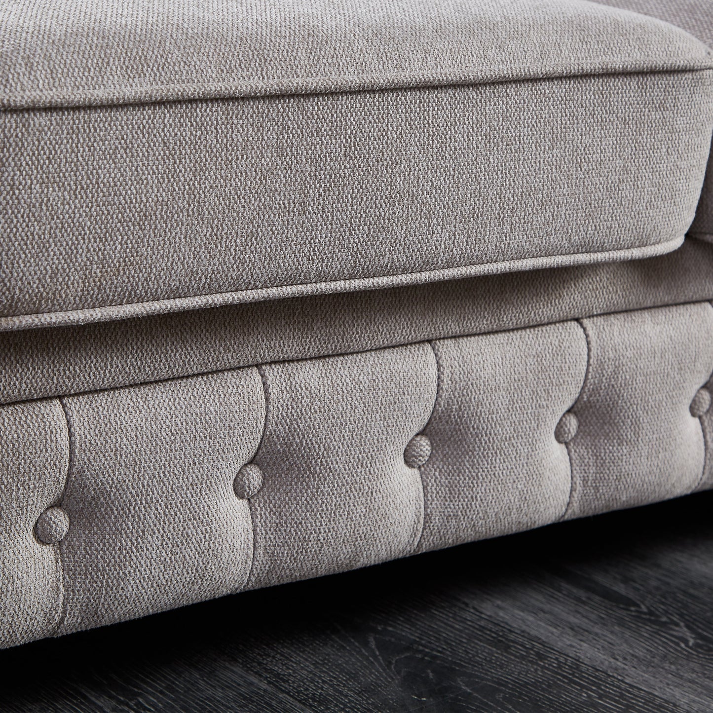 NEW Light Grey Linen Fabric Chesterfield Sofa Couch
