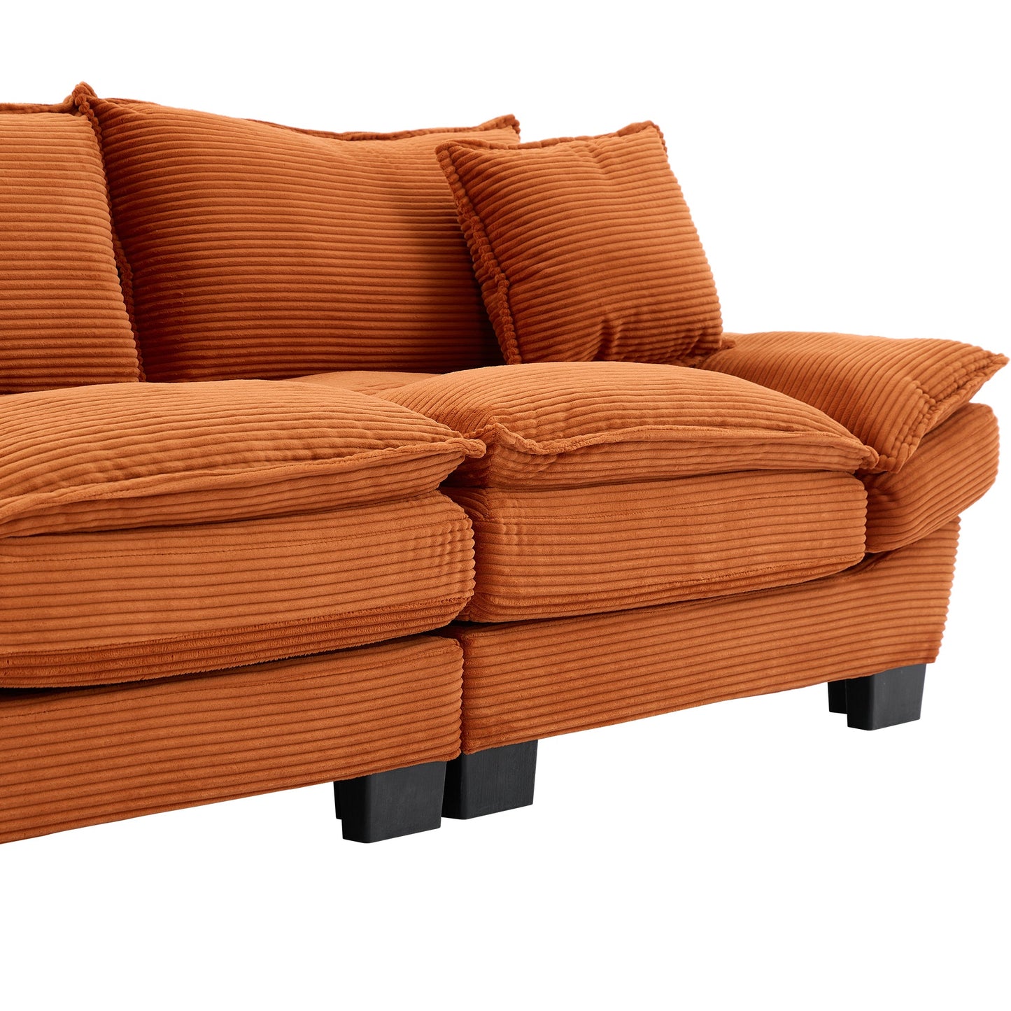 NEW Corduroy Sofa Sleeper Couch Loveseat Sofa with Pillows Comfy Upholstered Deep Seat Sofa for Bedroom,Living Room,Apartment,Office,Dorm-Orange Corduroy