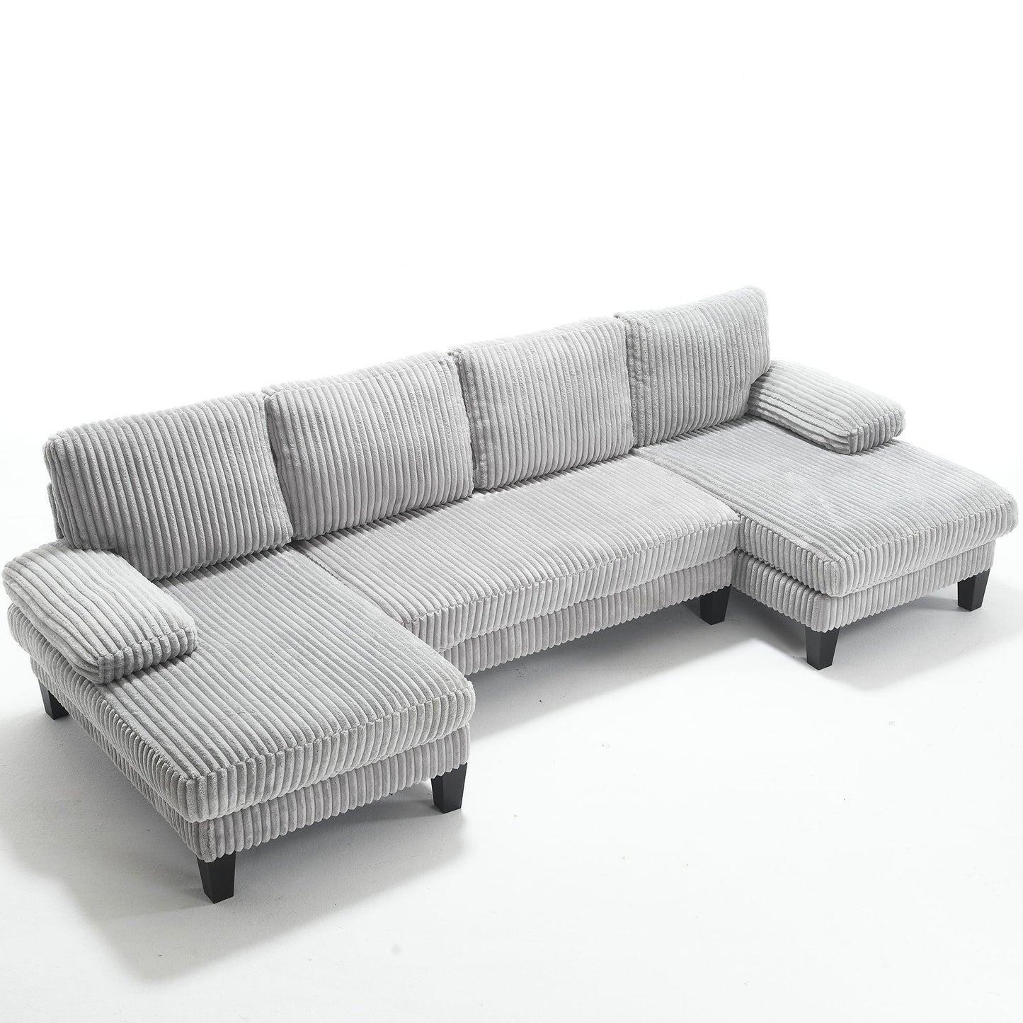 NEW U-Shaped Couch with Oversized Seat,4-Seat Sofa  with Double Chaise,Comfortable and spacious indoor furniture for Living Room,Apartment