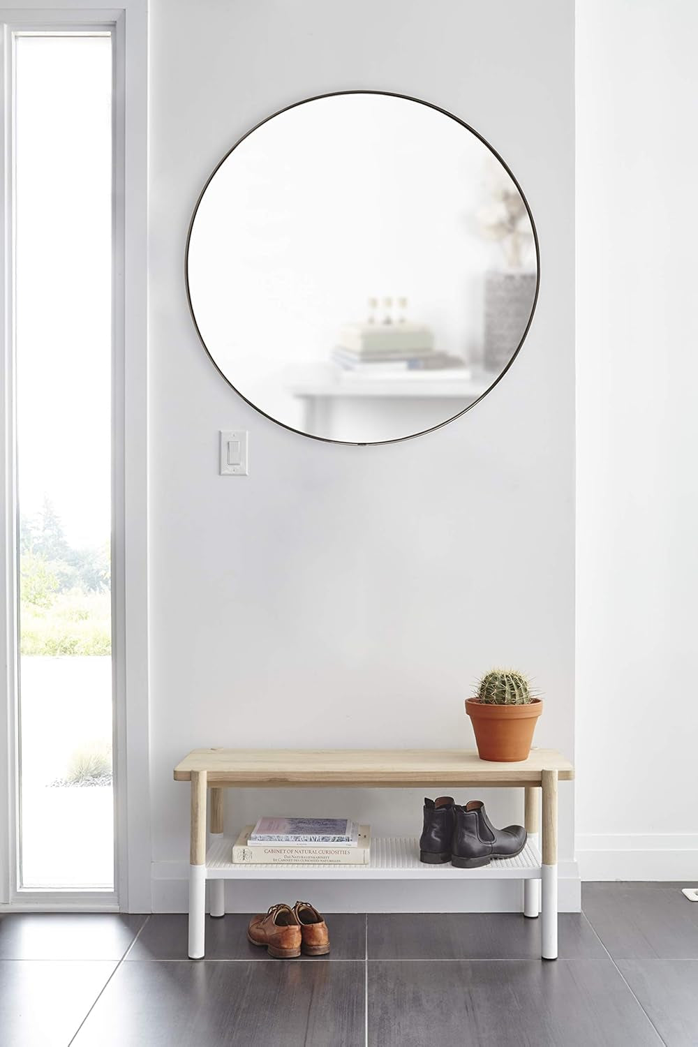 NEW 34 Inch Circle Mirror Titanium Finish For Entryways
