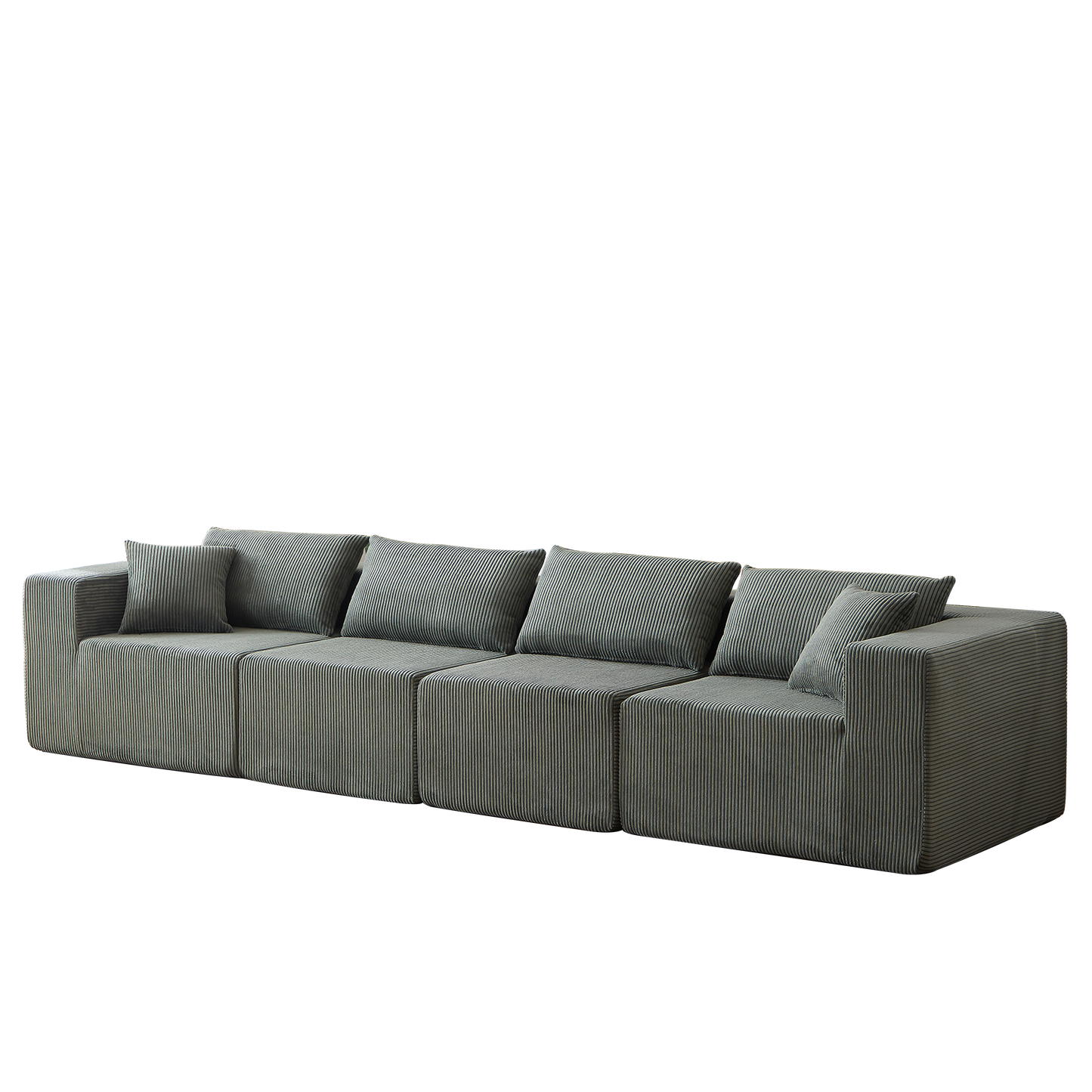 NEW 104-Inch Corduroy  Modular L Shaped Sectional Sofa,Luxury Floor Couch Set,Upholstered Indoor Furniture,Foam-Filled Compressed Sofa for Living Room,Bedroom,4 PC Free Combination