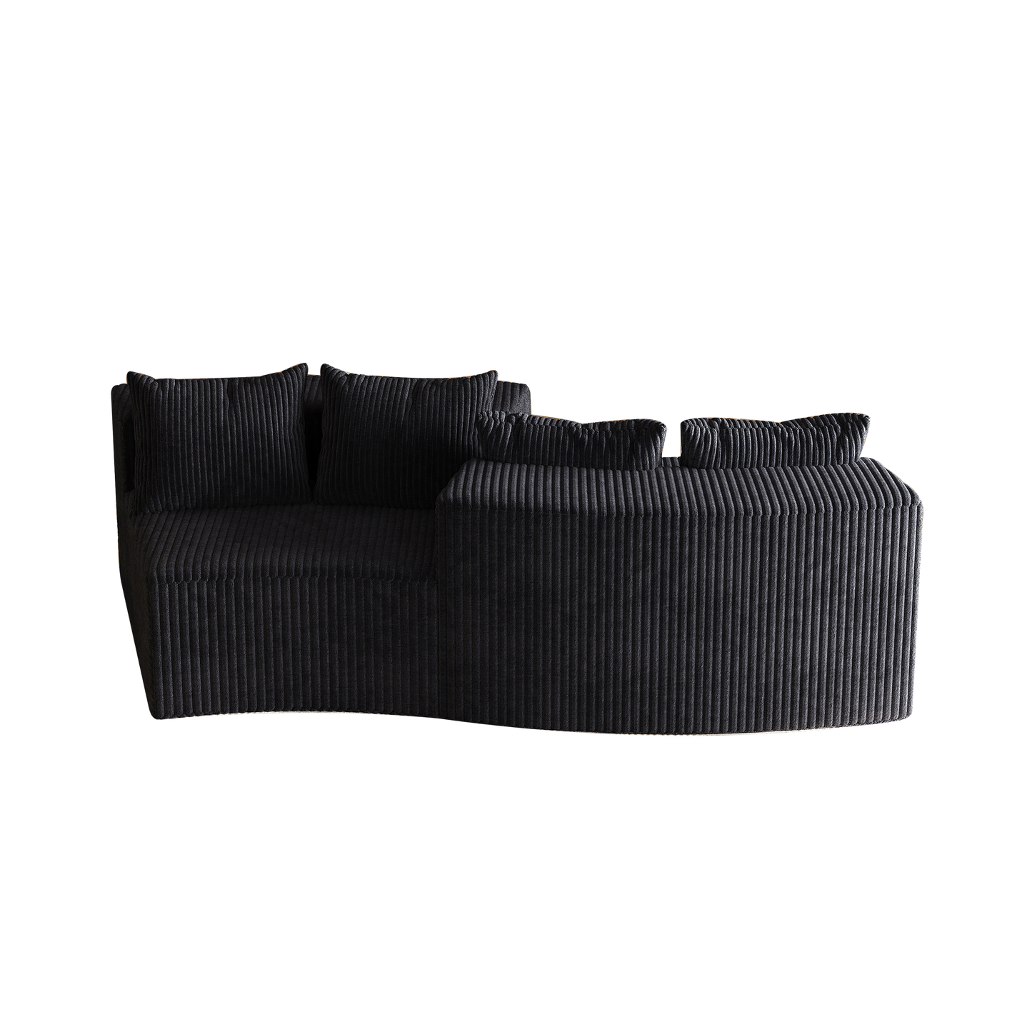 NEW Corduroy curved sectional sofa with four pillows,Curved Symmetrical Modular Semi Circular Sofa Sectional for bedroom, living room, office for leisure or nap, reading room, and lobby(Two modules)