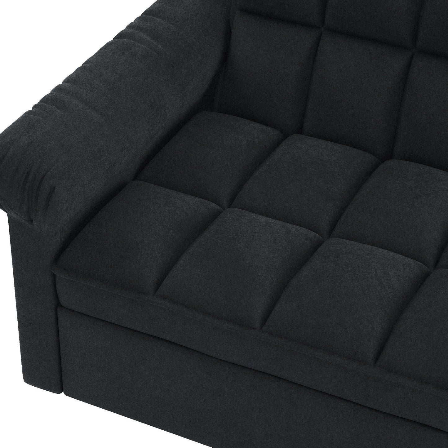 NEW Black Adjustable Back Loveseat Sofa Bed with Pull-out Bed