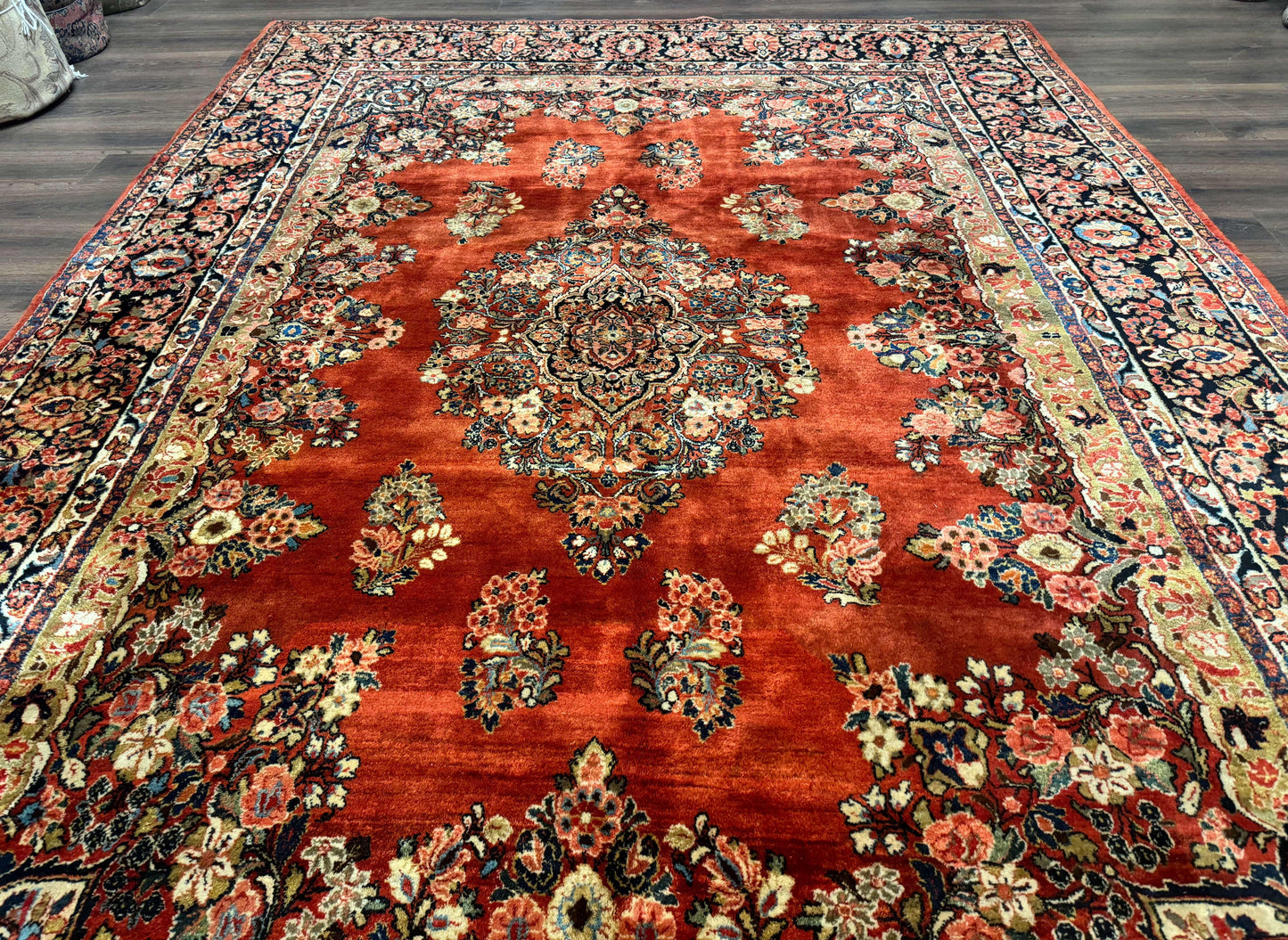 USED Antique Persian Sarouk Rug 9x12