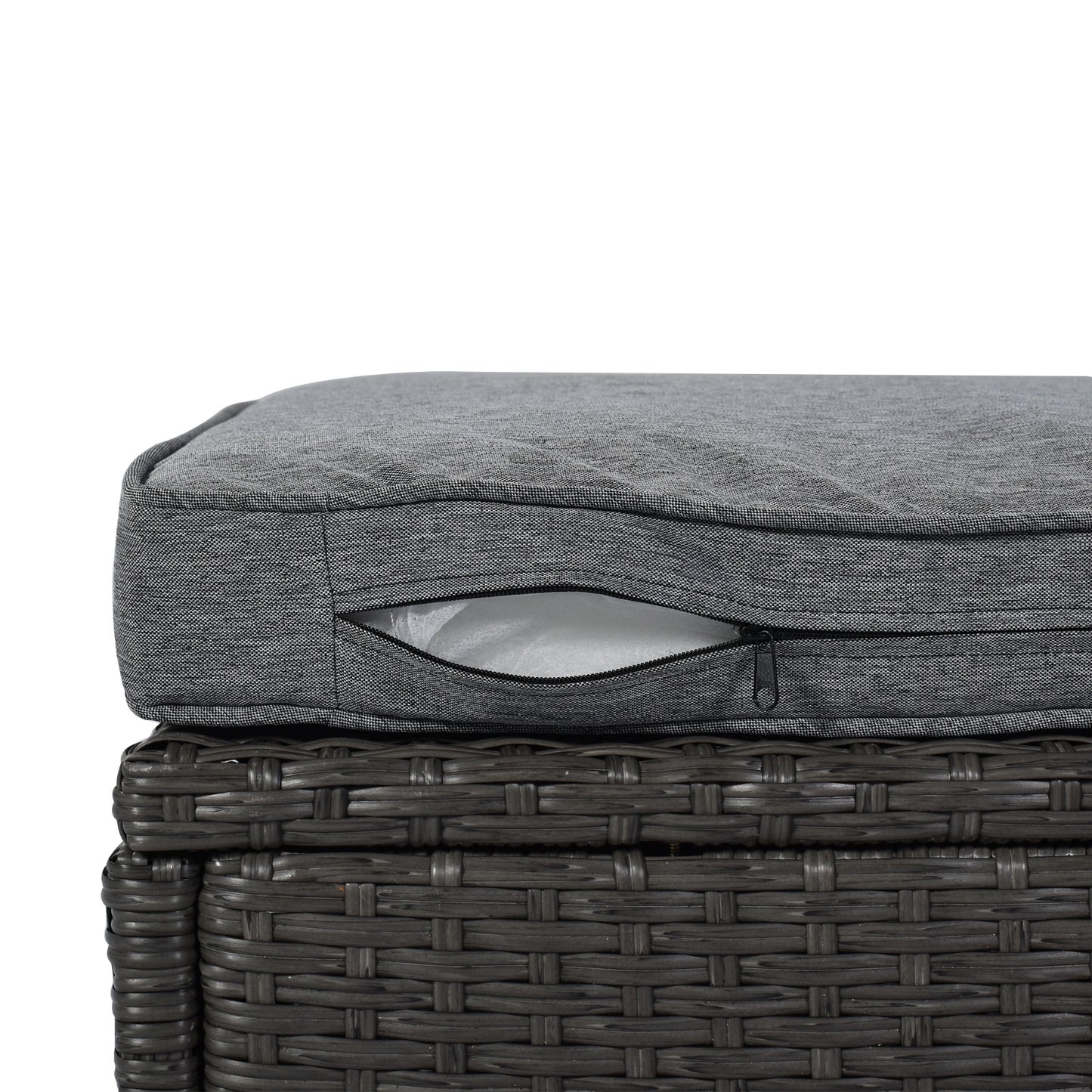 NEW U Style Rattan Wicker Sectional Sofa Seating Outdoor Patio Rectangle Daybed With Canopy