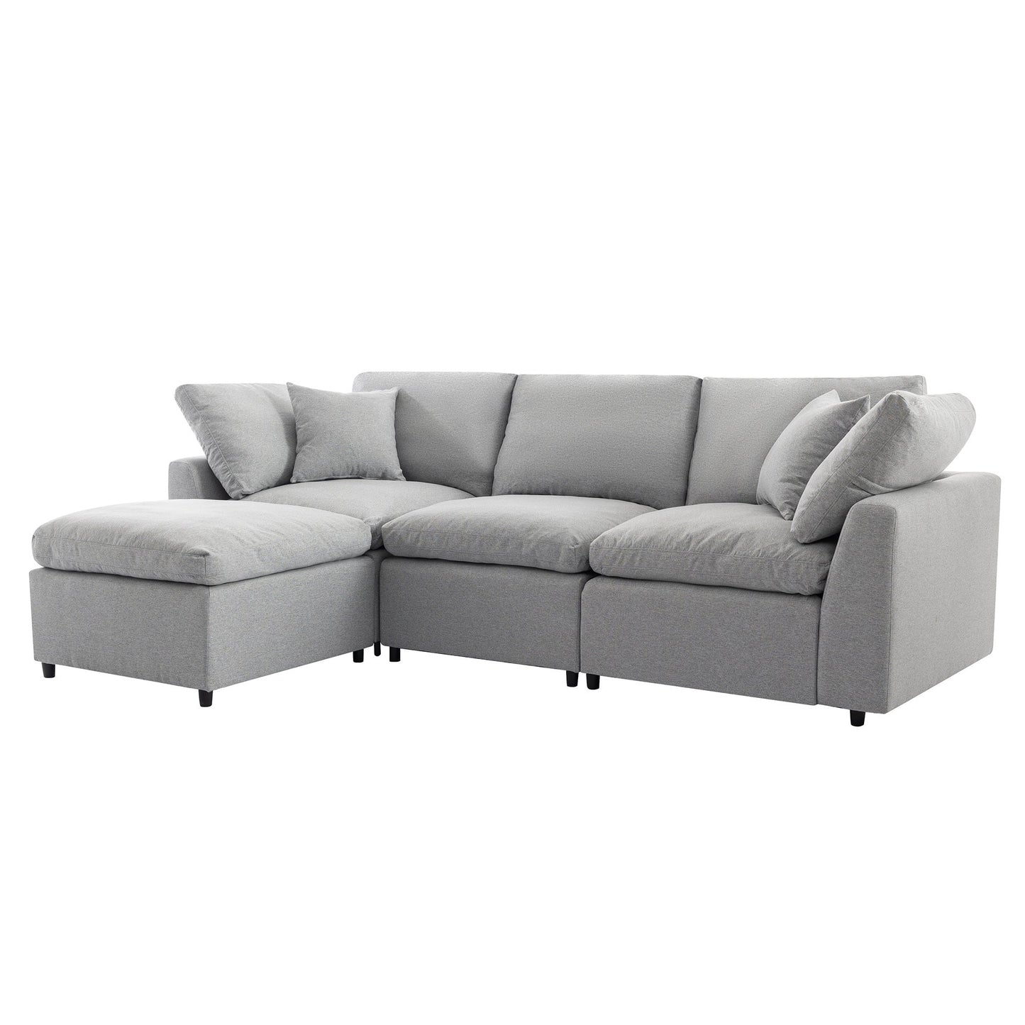NEW U Style Down Filled Upholstered Convertible L Shaped Sectional Sofa