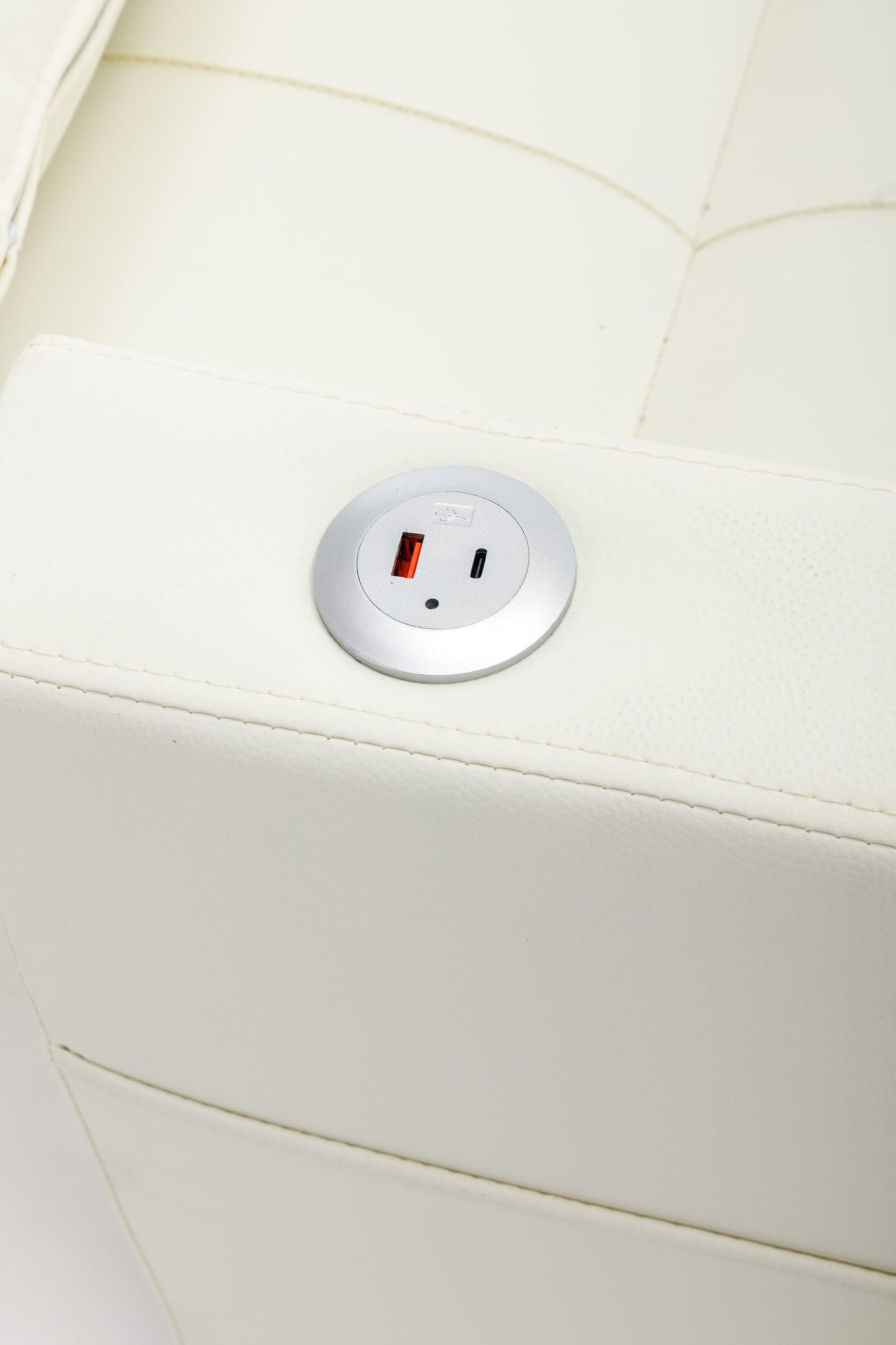 NEW Futon Chair Bed Convertible Chair 3-in-1 Pull Out Sleeper Chair Beds with USB Ports,Wear-resistant and Anti-scratch,  Armchair Bed Sleeper for Living Room (White Leather)