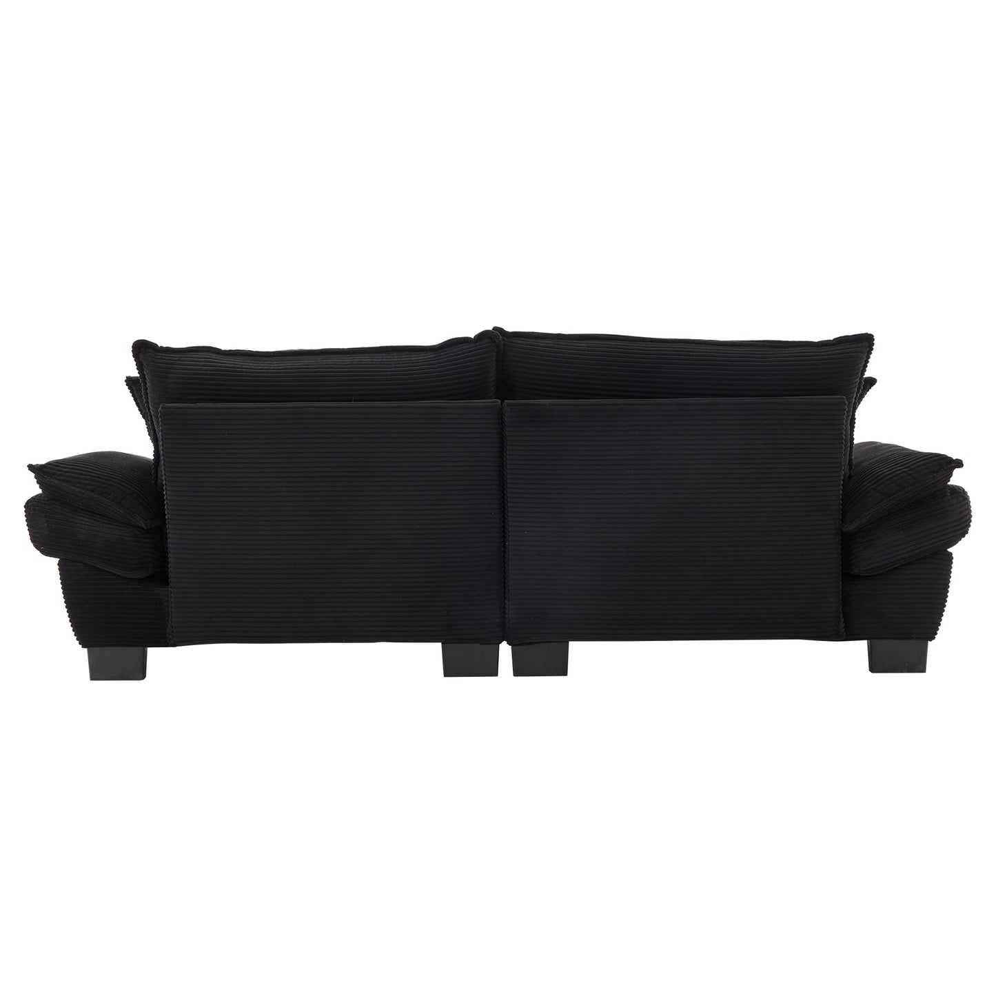 NEW Black Corduroy Sofa Sleeper Couch Loveseat Comfy Upholstered Deep Seat Sofa