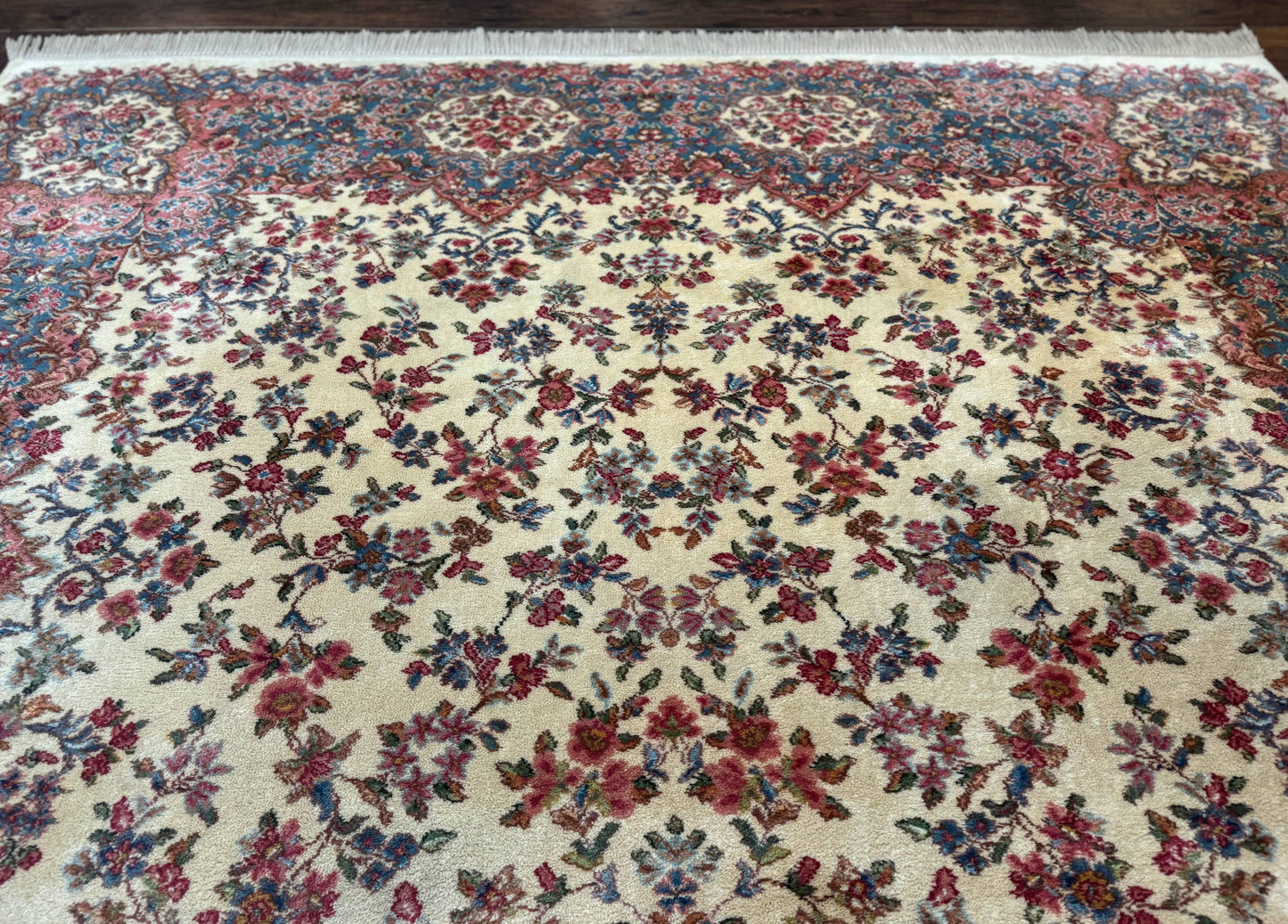 USED Karastan Rug 8.8 x 12 Ivory Kirman #788, Original 700 Series, Wool Karastan Carpet, Karastan Area Rug, Vintage Karastan, Living Room Rug