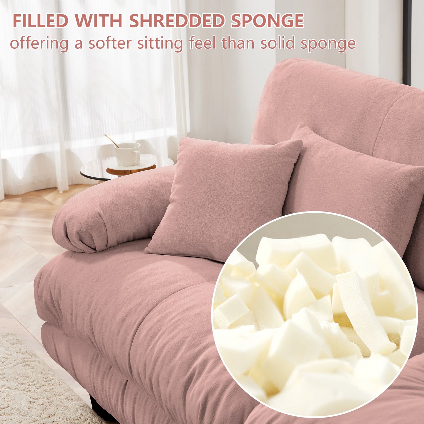 NEW 3-Seater Sectional Modular Deep Seat Chenille Soft Comfy Upholstered Sofa Couch