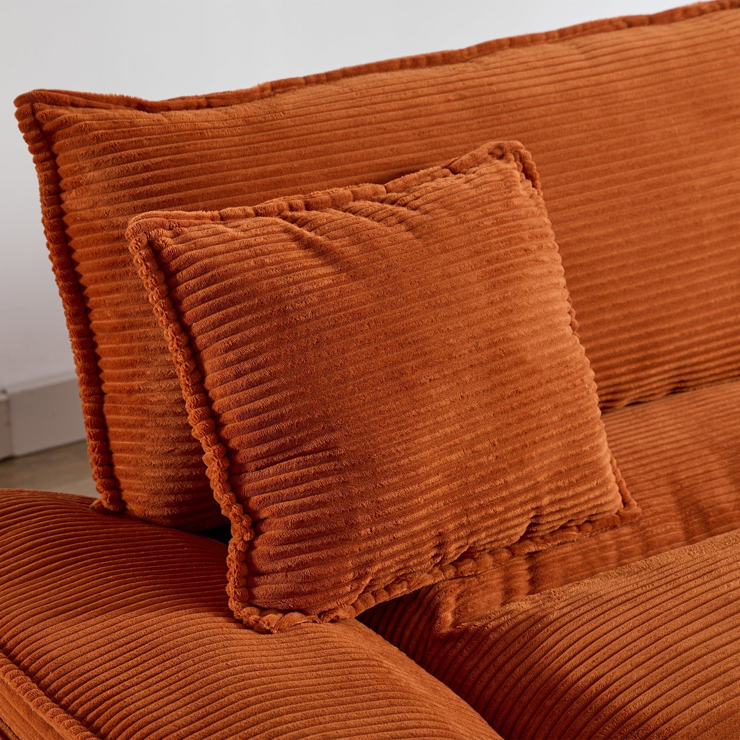 NEW Corduroy Sofa Sleeper Couch Loveseat Sofa with Pillows Comfy Upholstered Deep Seat Sofa for Bedroom,Living Room,Apartment,Office,Dorm-Orange Corduroy