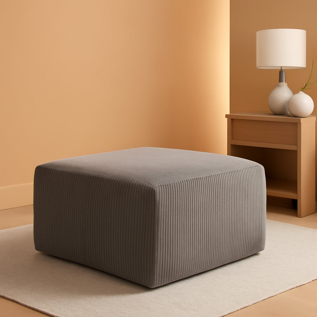 NEW 40 Inch Corduroy Square Ottoman Pouf Modular Memory Foam