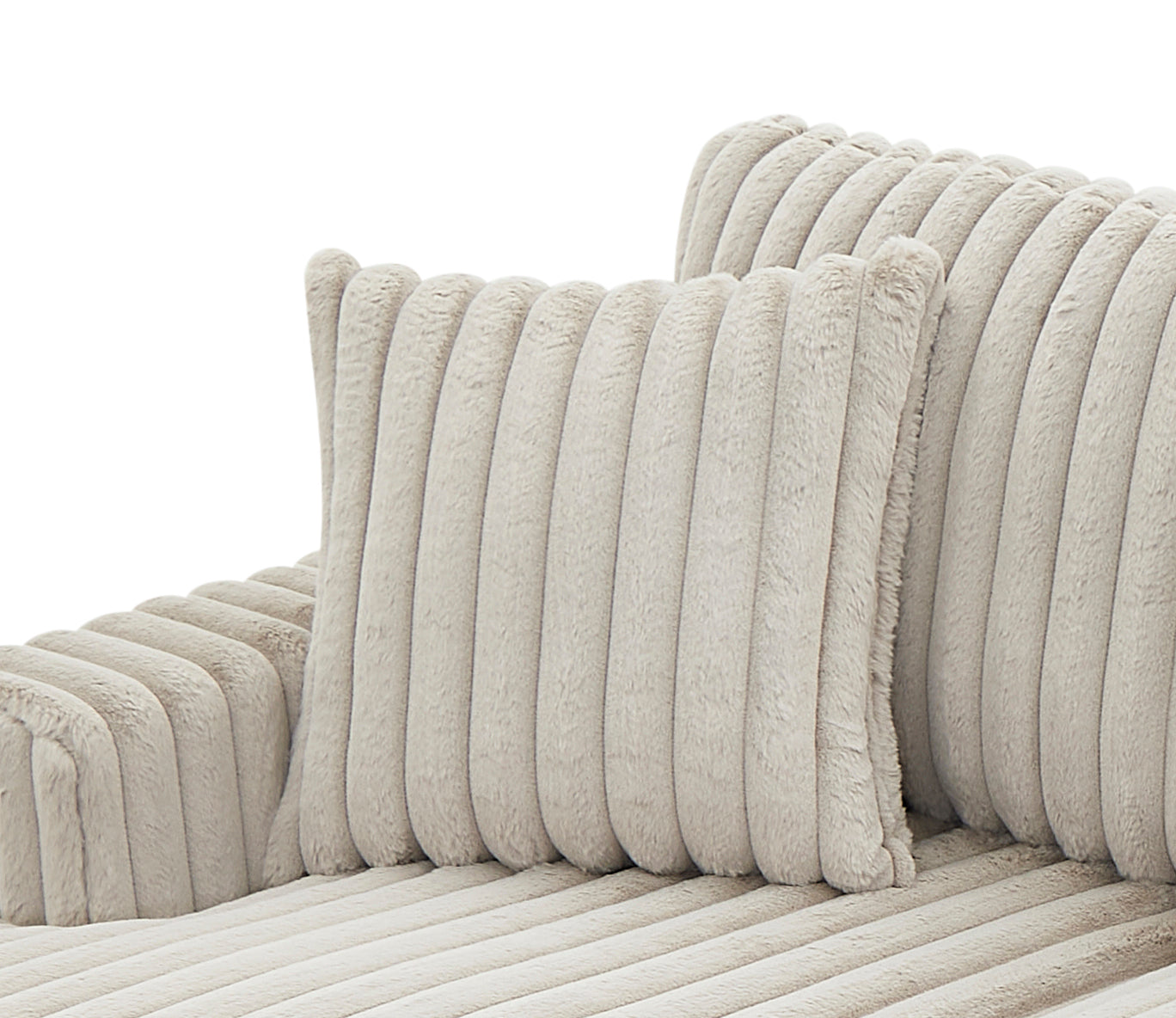 NEW 122 inch Rabbit Khaki Plush Corduroy Fabric Oversized U Shaped Sleeper Sofa 2 in 1 Pull Out Bed Sectional Sleeper Couch with Double Storage Chaise