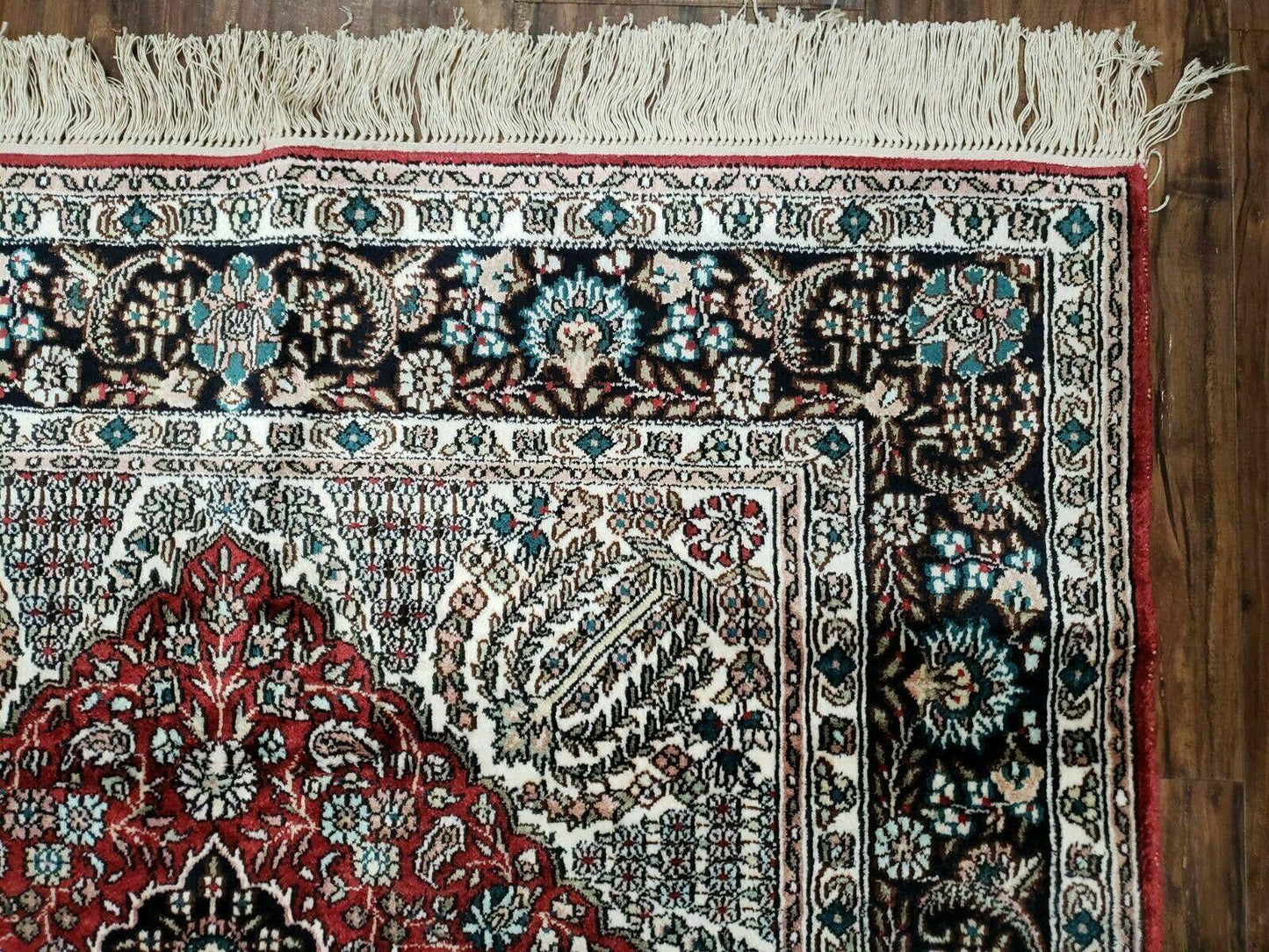 USED 3' X 5' Vintage Fine Handmade India Oriental Kashmir Silk Rug 400 KPSI Wow