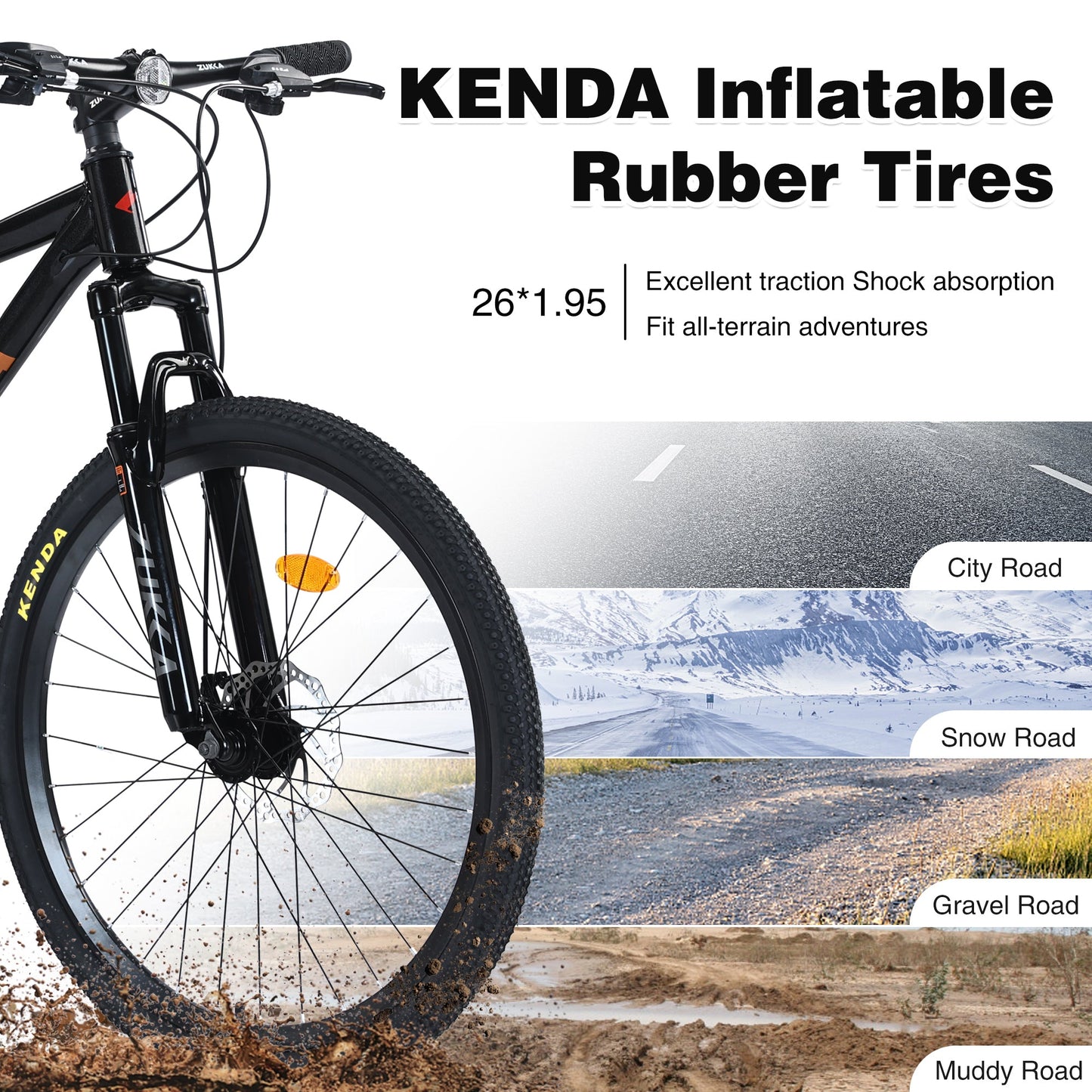 NEW Mountain Bike for Men and Women 26 inch 24 Speed Suspension Fork KENDA Tires