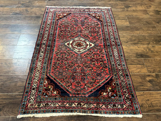USED Antique Persian Tribal Rug 3.6 x 5, Hamadan Angelas Rug