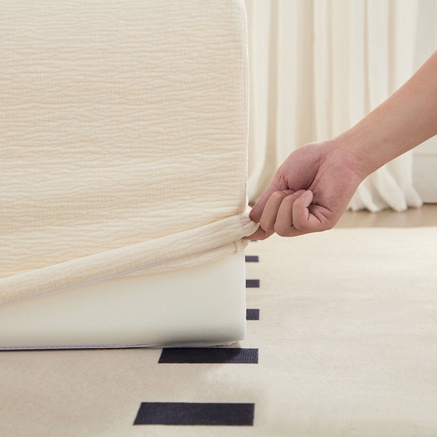 NEW Single Chair Sofa Lounge Chair With Backrest Fully Compressed Sofa Suitable For Living Room, Bedroom, Polyester,ORANGE, WHITE