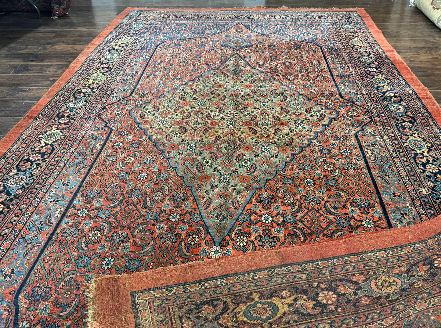USED Antique Persian Bijar Rug 7x15