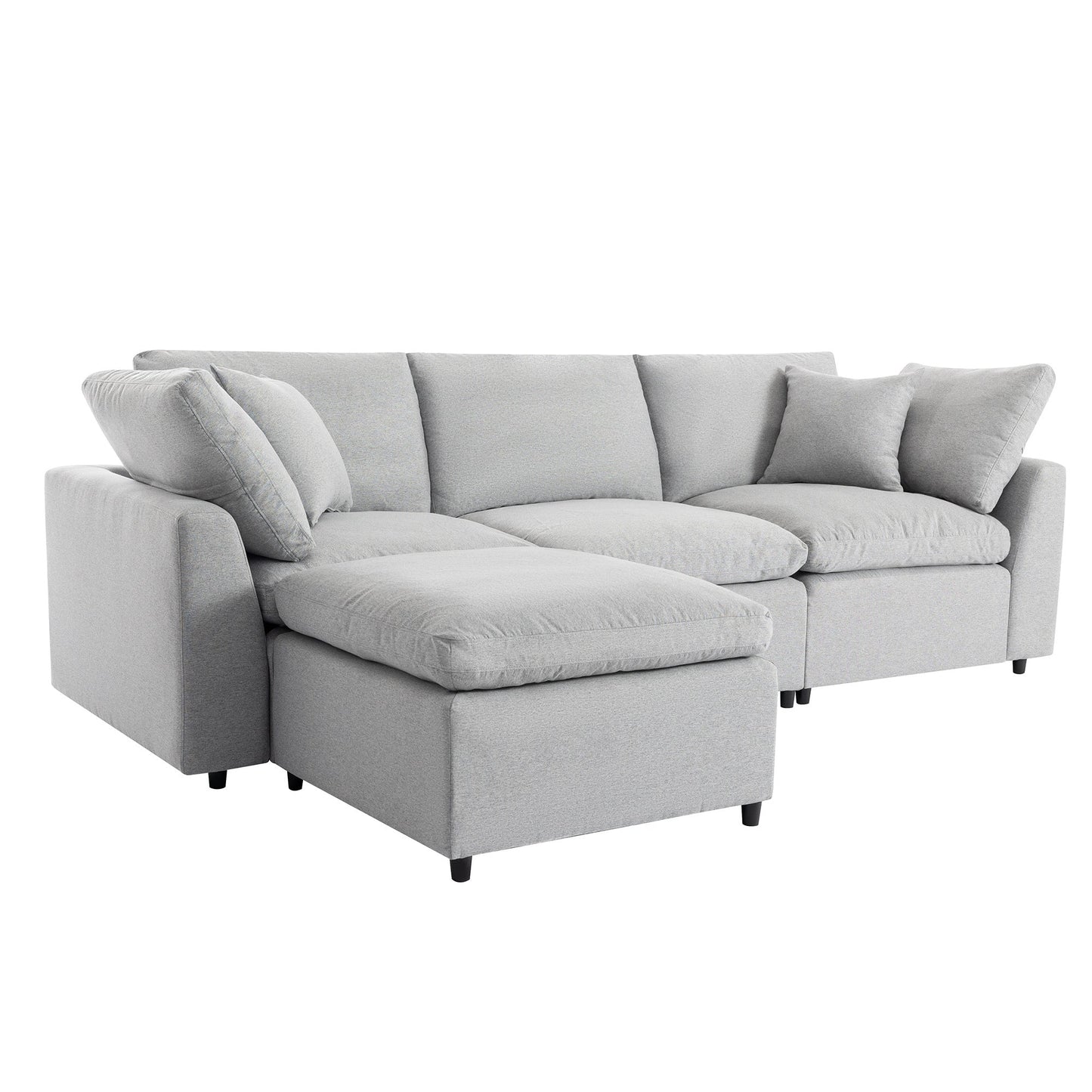NEW U Style Down Filled Upholstered Convertible L Shaped Sectional Sofa
