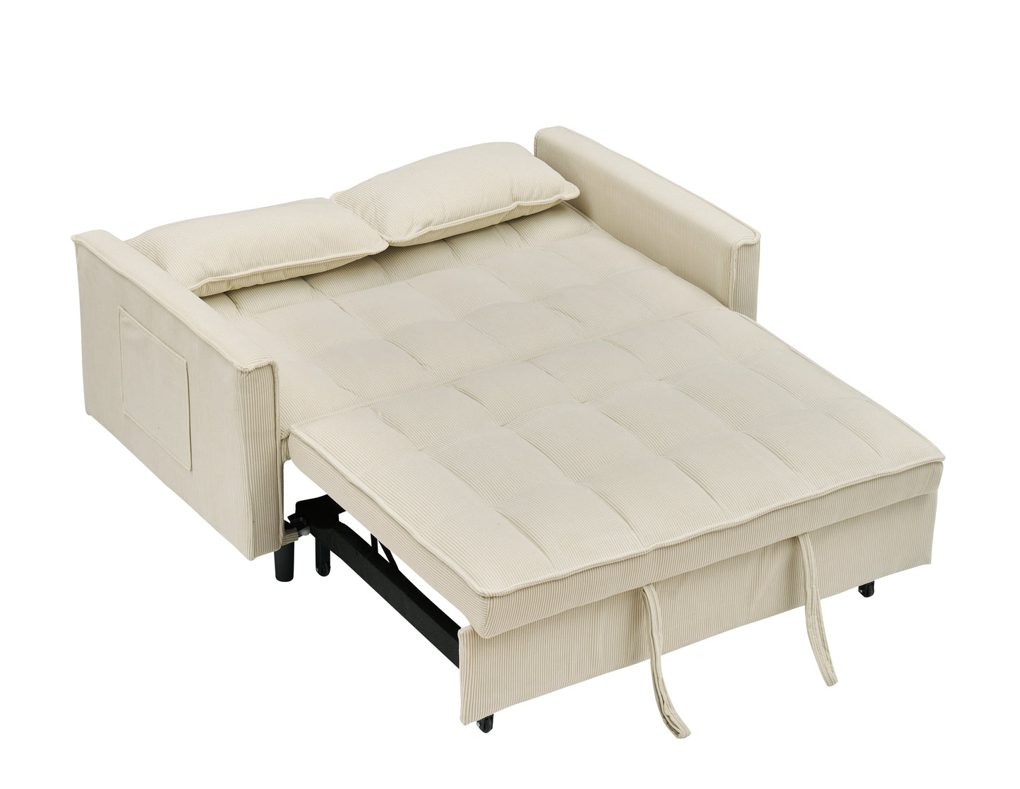 NEW 54.30-inch double Upholstered broaching machine, plank support, Upholstered frame broaching machine, Twin bed, beige